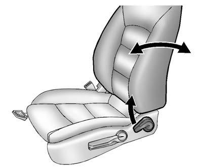 46 Seats and Restraints Reclining Seatbacks { Warning If either seatback is not locked, it could move forward in a sudden stop or crash. That could cause injury to the person sitting there.