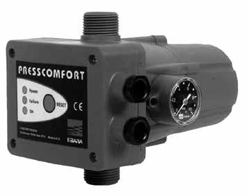 Presscomfort PRESSURE REGULATOR PRESSCOMFORT is an automatic electronic appliance, destined to regulate functioning of the electric pumps, without using booster reservoirs.