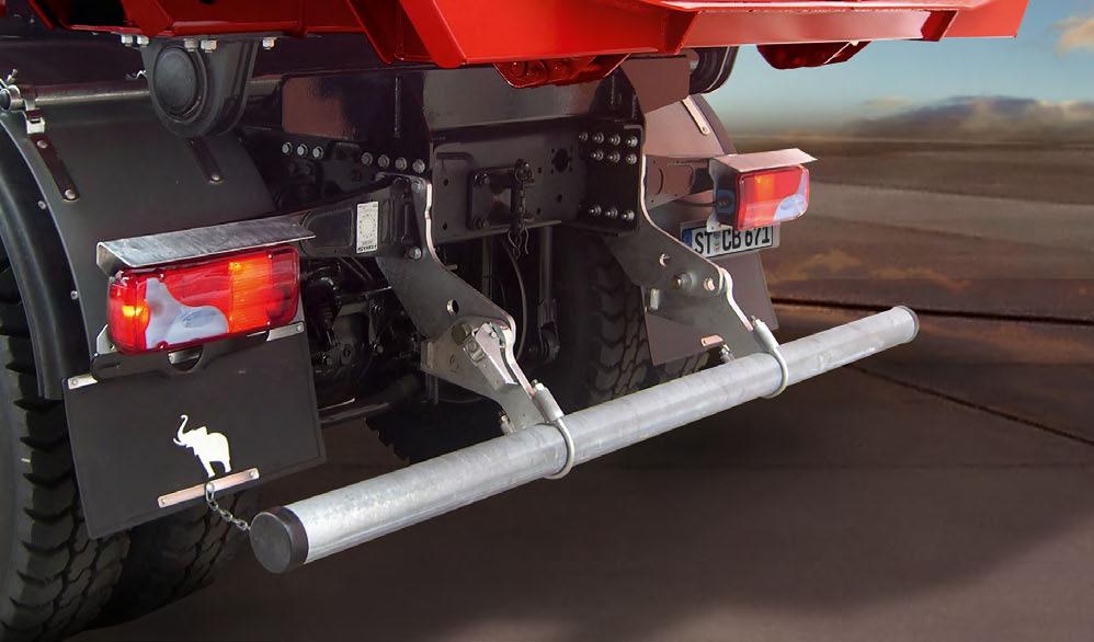 Whether it is a folding underride guard for use on road pavers, a spare wheel carrier or even