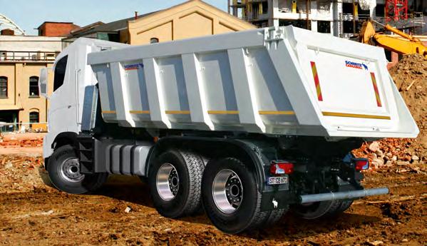 profitability on a construction site. The broader floor zone with a reinforced floor plate provides more space for the load and therefore affords the tipper a lower centre of gravity.