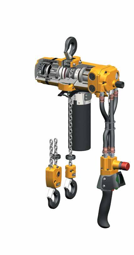 6 CLK Series Pneumatic hoists: 125-, 250-, and 500-kg models Disc brake is non-asbestos and spring-engaged with an air release that offers significant control while minimizing air consumption.