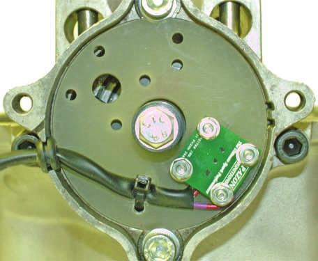 FIG. 5 FIG. 6 IGNITION TRIGGER ASSEMBLY TRIGGER FITTED INTO POINTS HOUSING. FIT M6 WASHERS & SCREWS SEE-THROUGH VIEW OF TIMING DISC (TURNS ANTI-CLOCKWISE) FIG.
