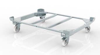 Standard trolley cooperating with AIO platform allows to transport the containers 12001000 dimensions.