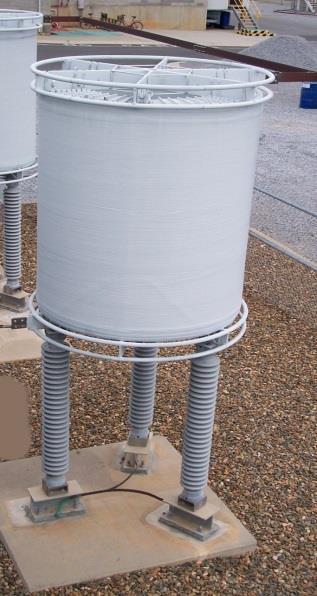 Such elevating pedestals may be provided by the reactor supplier in the form of fiberglass pedestals or individual aluminum, steel, or stainless steel columns under each insulator.