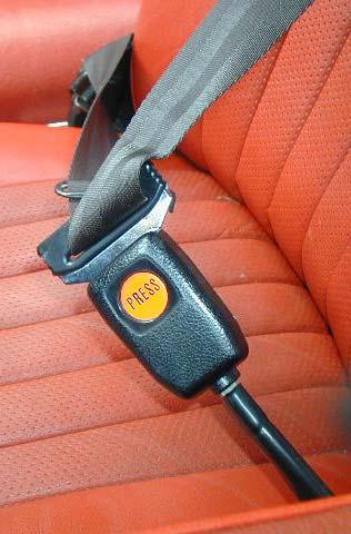 JAGUAR Press style buckle with orange button Seat Belt Color Belt webbing