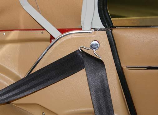 Seat Belt Hoop Early 1971 models have Kangol seatbelt hoop fastened to the same
