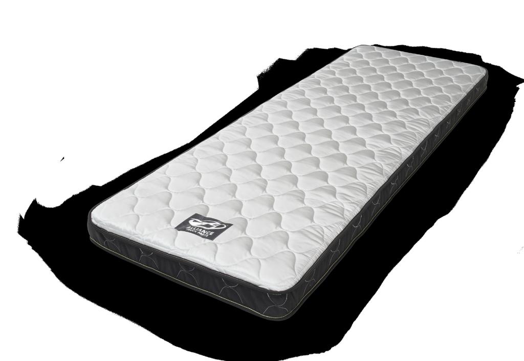 MATTRESSES - CHOICE LINE Foam QUILTED QUILTED A two-sided, foam mattress constructed with a 4" high-density polyurethane foam core with plush 3/4" fiber quilted cover for added cushion.