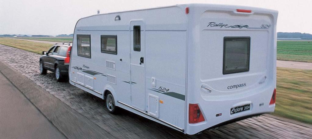 The large surface areas of the front & side walls of a caravan are fully exposed to head & side winds.