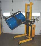 in vertical position. For use with 55 gallon steel and fiber drums 22" in diameter.