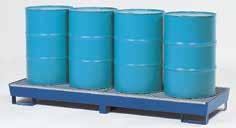 I 16 HSRB-4 HSRB-YL-2 Horizontal Steel Retention Basins Dispense or store 55 gallon steel drums with these non-flammable heavy-duty Horizontal Steel Retention Basins.