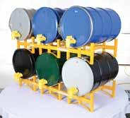 storage for 30 & 55 gallon drums. Constructed of heavy duty steel angle and cross bracing is provided for extra strength.
