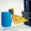 Totally enclosed fork pockets with attached safety chain and cam lock secures the attachment to the fork truck.