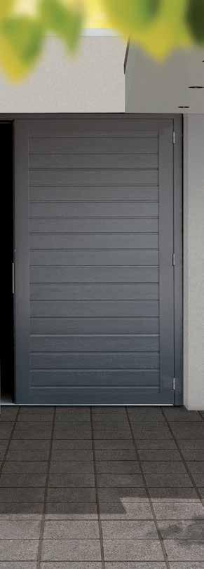 DuoPort insulated side hinged doors Patterns for 2-leaf side doors, garage door type iso 45 Horizontal rib Traffic white,