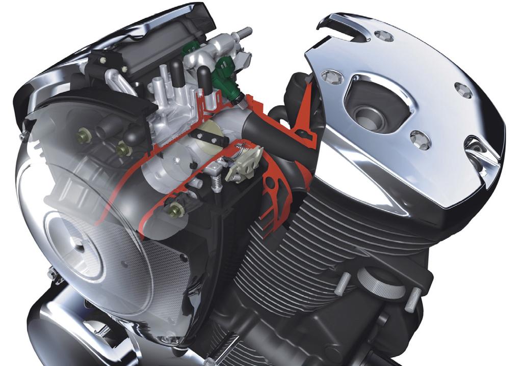 KEY FEATURES Engine * Engine gets an 8 mm longer stroke, boosting displacement to 903cc compared to the previous VN800 s 805cc.
