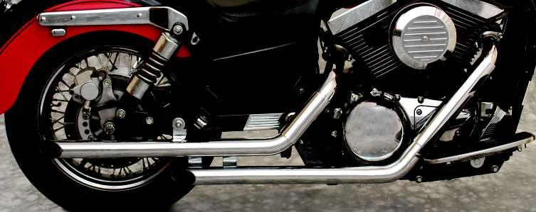Kawasaki Slashbacks 2¼" Drag Pipes Double Walled Headpipes. Drag Pipes are Straight through Design, No Baffles supplied with System.