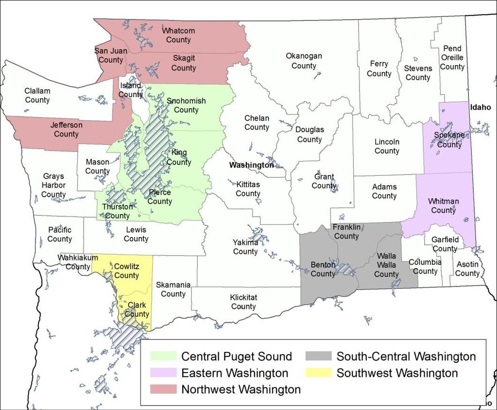 STATEWIDE PILOT TEST, WITH RECRUITING FOCUSED IN 5 REGIONS Up to 2,000 vehicles from anywhere in Washington may participate Outreach efforts and participant support will be focused in five regions,