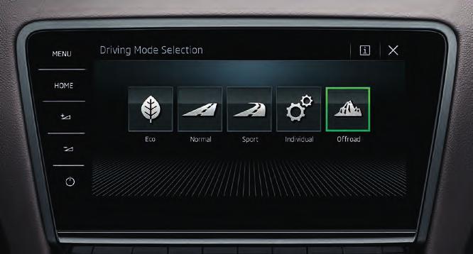 DRIVING MODE SELECT The Scout version comes with Driving Mode Select, including the off-road mode, or in other words, Downhill Assist.
