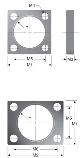 Magnum Series Group Accessories Magnum Series Group Accessories Square and Rectangular Flanges IN INCHES (MILLIMETERS) Used With Square Rect Flange Flange T M1 M2 M3 M4 M5 M6 MA 33 1-1/4-12 1.50 2.