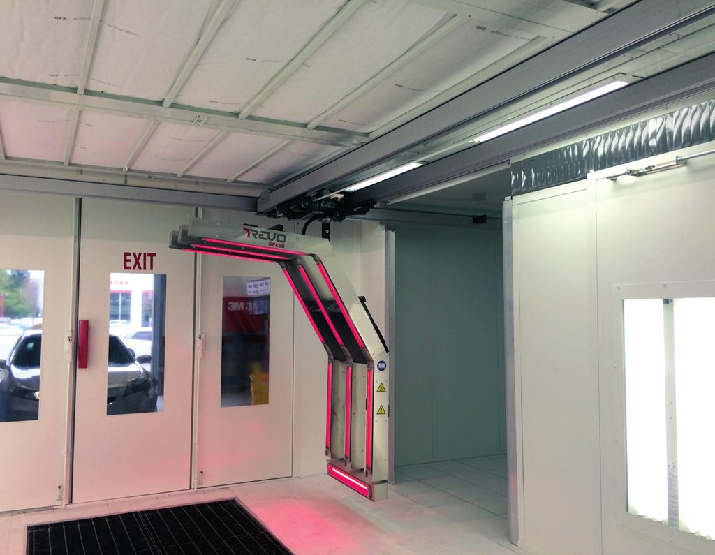 A pressurized parking garage stores REVO Systems when not in use to protect units from
