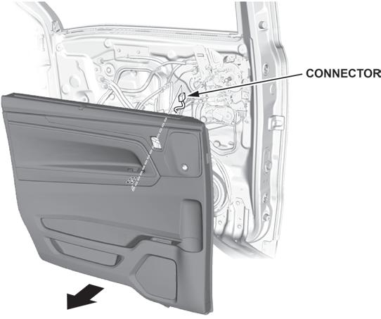 Starting at the rear, pull the door panel upward making sure clips from step 2 are free and not pulling on the