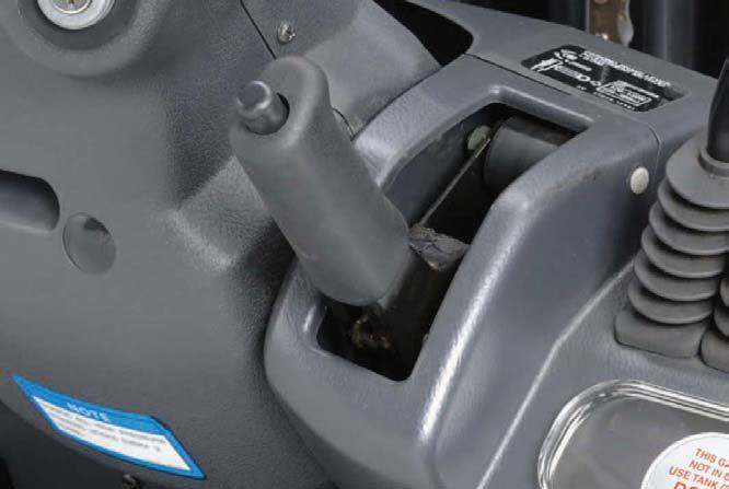 NHANCED OPERATOR COMFORT AND SAFETY PRO The parking brake lever has been relocated, for easier entry