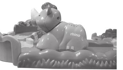 4. Move the rhino or any SmartPoint animal (each sold separately) over the zoo s seven SmartPoint locations to trigger fun sounds, songs, or phrases. CARE & MAINTENANCE 1.
