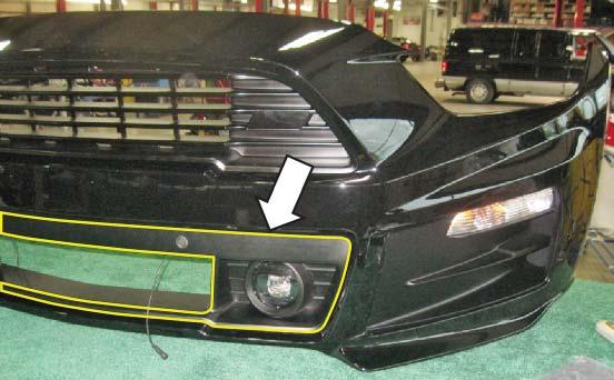 Apply strips of tape to the five (5) marks on the fascia as shown. 15.