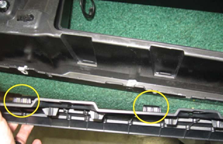 17. Push two (2) push clips (20860) onto the fascia tabs as shown