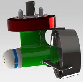 The V-POD houses an electric motor that has been outfitted with a hollow drive shaft.