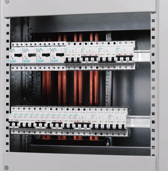 Fixed-mounted design with front covers The front covers in the fixed-mounted design cubicle are easy to install and guarantee a uniform front level The multi-profile busbar allows for easy mounting