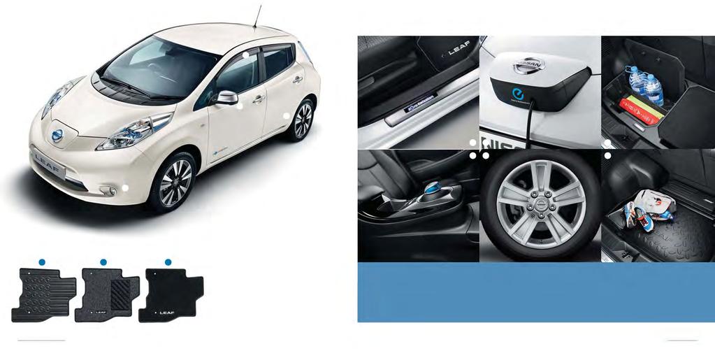 1 2 3 8 9 10 11 12 13 4 ADD A PERSONAL TOUCH NISSAN GENUINE ACCESSORIES. From chrome accents to illuminations, clever organisers to wow-factor wheels - customise your LEAF to suit you.