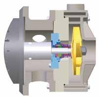 The shaft mechanical seal is housed at the rear of the impeller.