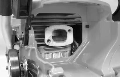 Use a wood or plastic scraping tool to clean deposits from cylinder exhaust port. A IMPORTANT Never use a metal tool to scrape carbon from the exhaust port.