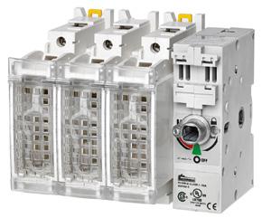 Disconnect switches Compact 60 amp Class J For a complete assembly, select: Max horsepower rating Fuse SCCR -phase 3-phase DC* Conductor Amps class Poles (ka) 0/40 0/40 440/480 600 5 50 AWG size /