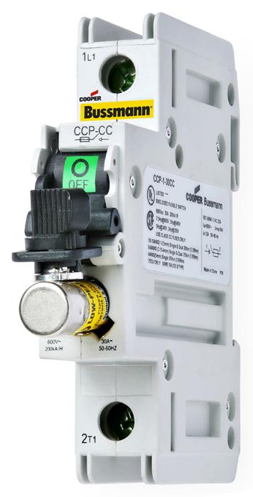 Disconnect switches CCP Compact Circuit Protector fused disconnect switches for ferrule fuses With a small footprint, the CCP fused disconnect switch offers many advantages over other fused