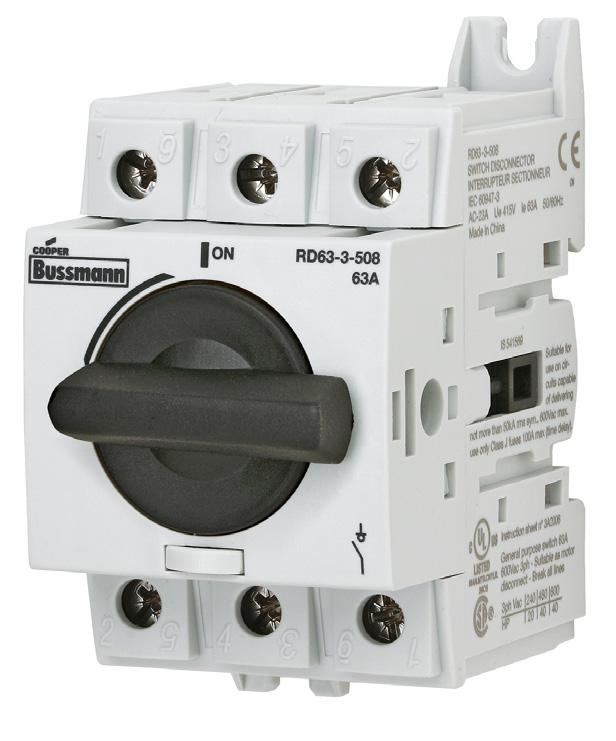 Disconnect switches UL 508 non-fused rotary disconnect switches 6 to 80 A Eaton UL 508 load break disconnect switches allow safe control and safe disconnection of any motor application or to isolate