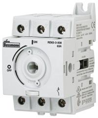 Disconnect switches UL 508 non-fused rotary disconnect switches 6, 5, 40, 63 and 80 A For a complete assembly, select: Max.