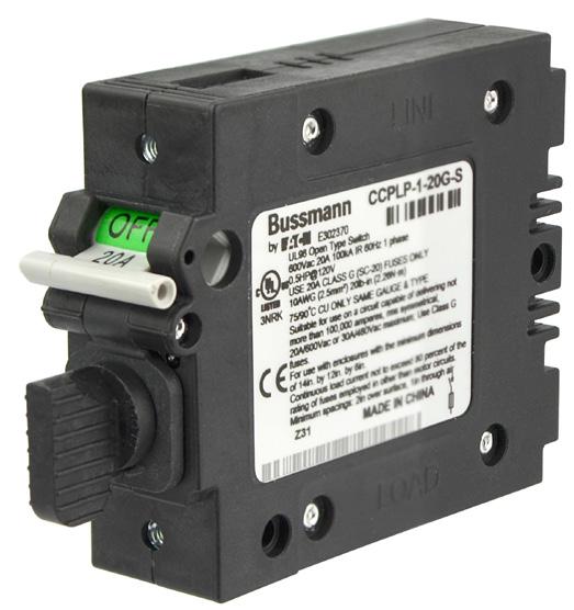 Disconnect switches CCPLP UL 98 Listed low profile Compact Circuit Protector The revolutionary Bussmann series low profile Compact Circuit Protector (CCPLP) is a UL 98/508 Listed fused disconnect