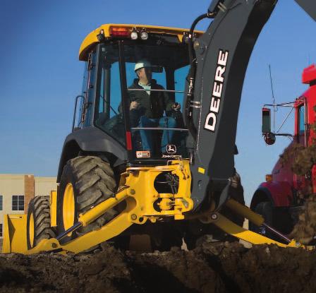 Do more without Armrest-mounted controls enable TMC backhoes to be operated with the seat rotated up to 90 degrees from the rear position.