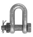8 8-G, Chain Shackles Safety Drop-Forged Carbon Steel Galvanized Standard Material: All shackle bodies are drop forged carbon steel.