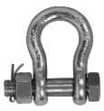 SHACKLES Anchor Shackles Safety Type 6 Stainless Steel Standard Material: Forged Type 6 Stainless Steel Standard Finish: Electro-polish Working Tolerances Dimensions Weight Size Cat. UPC No.