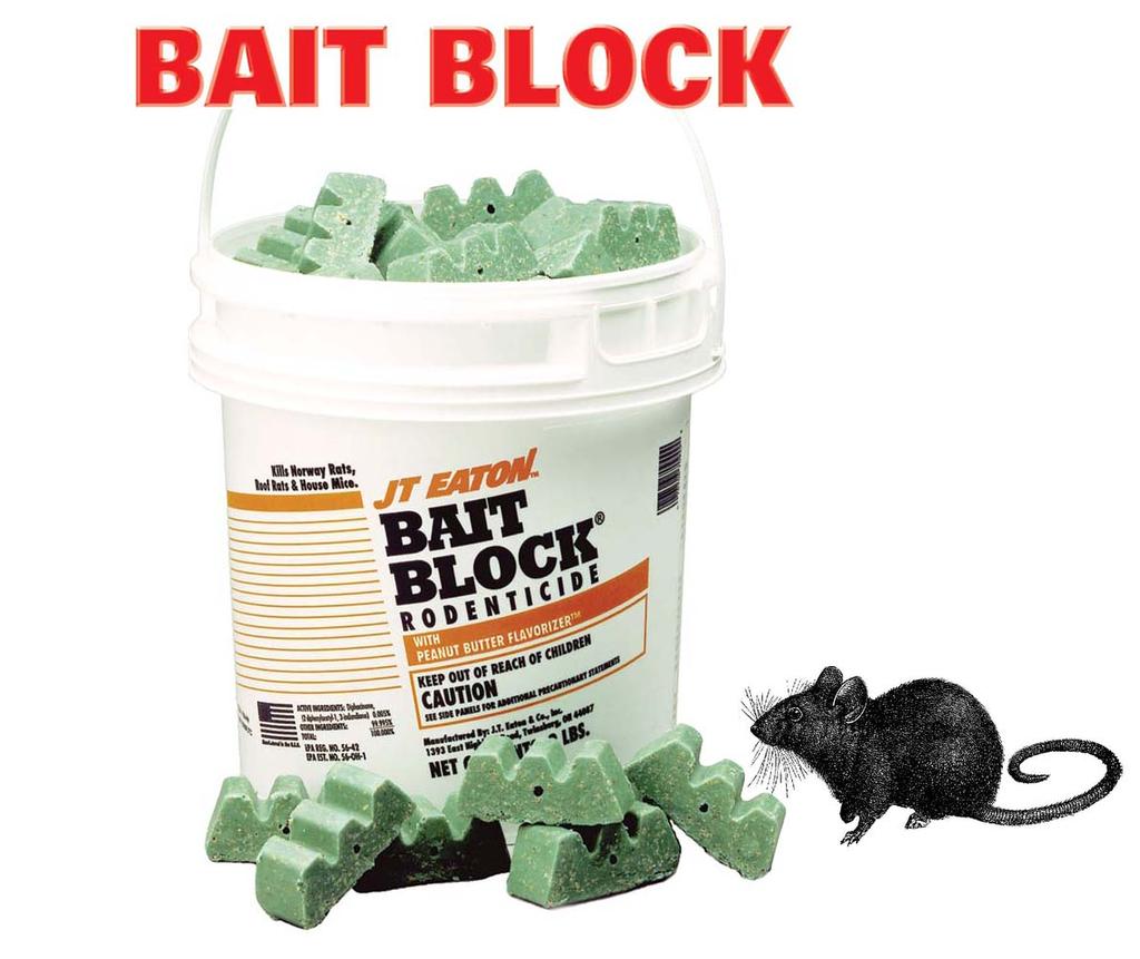 RAT POISON Manufactured by J.T. Eaton, these bait blocks are the most effective form of rodent control from house mice to the large Norway rat.