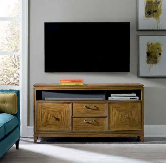 consoles accommodating 60 (152 cm) and some 65 (165 cm) TVs RETROPOLITAN Rubberwood Solids with Ribbon Primavera, Highly Figured Maple and Hickory Veneers 5510-55462-MWD Entertainment Console