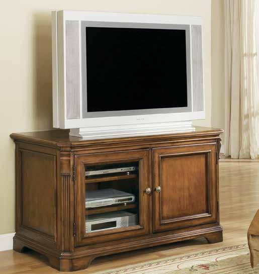shelf behind each, two drawers, top drawer has removable CD/DVD dividers, one three plug electrical outlet Center channel speaker opening: Each component area: 22 7/8W x 6H Depth in front of