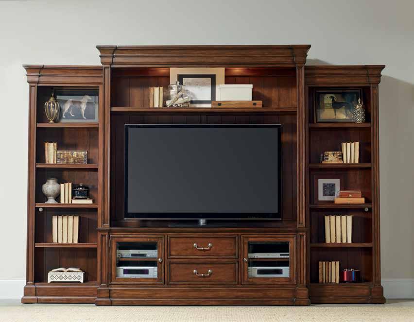 and base molding 73W x 21D x 26H (185 x 53 x 66 cm) 5271-70556 Entertainment Console Hutch One adjustable shelf, two lights controlled by three-intensity touch switch 76W x 17D x 63H (193 x 43 x 160