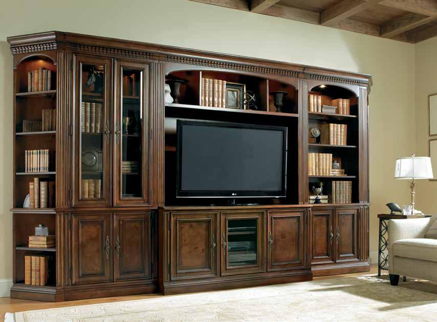 home theater accommodating 55 (140 cm) televisions HOME THEATER accommodating up to a 50 (127 cm) television Our wall units provide a custom-builtin-like setting for a 50 or larger TV and all your