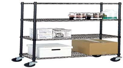 Units are available in 63, 74 and 86 heights and include four shelves per unit. 63 High 74 High 86 High Extra Shelf Shelf Size Shelf Cap.