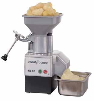 VEGETABLE PREPARATION MACHINES Potato Ricer Equipment available in 2 sizes according to the desired texture: 3 mm and 6 mm Complete selection of discs, refer page 18