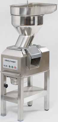 VEGETABLE PREPARATION MACHINES Complete selection of discs, refer page 18 CL 60 2 Feed-Heads CL 60 2 Feed-Heads MOTOR BASE Induction motor All-metal motor base VEGETABLE PREPARATION FUNCTION Pusher