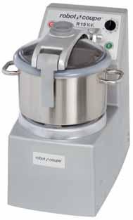 VERTICAL CUTTER MIXERS R 15 - R 15 SV - R 15 V.V. MOTOR BASE Induction motor Pulse function CUTTER FUNCTION 3 15 L 3 stainless steel smooth blade assembly supplied as standard 4-litre Mini bowl available as an optional extra R 15 Two speeds Ref.